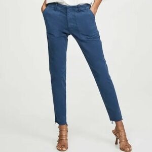 Nili Lotan Jenna Pants straight leg twill 2 xs blue
